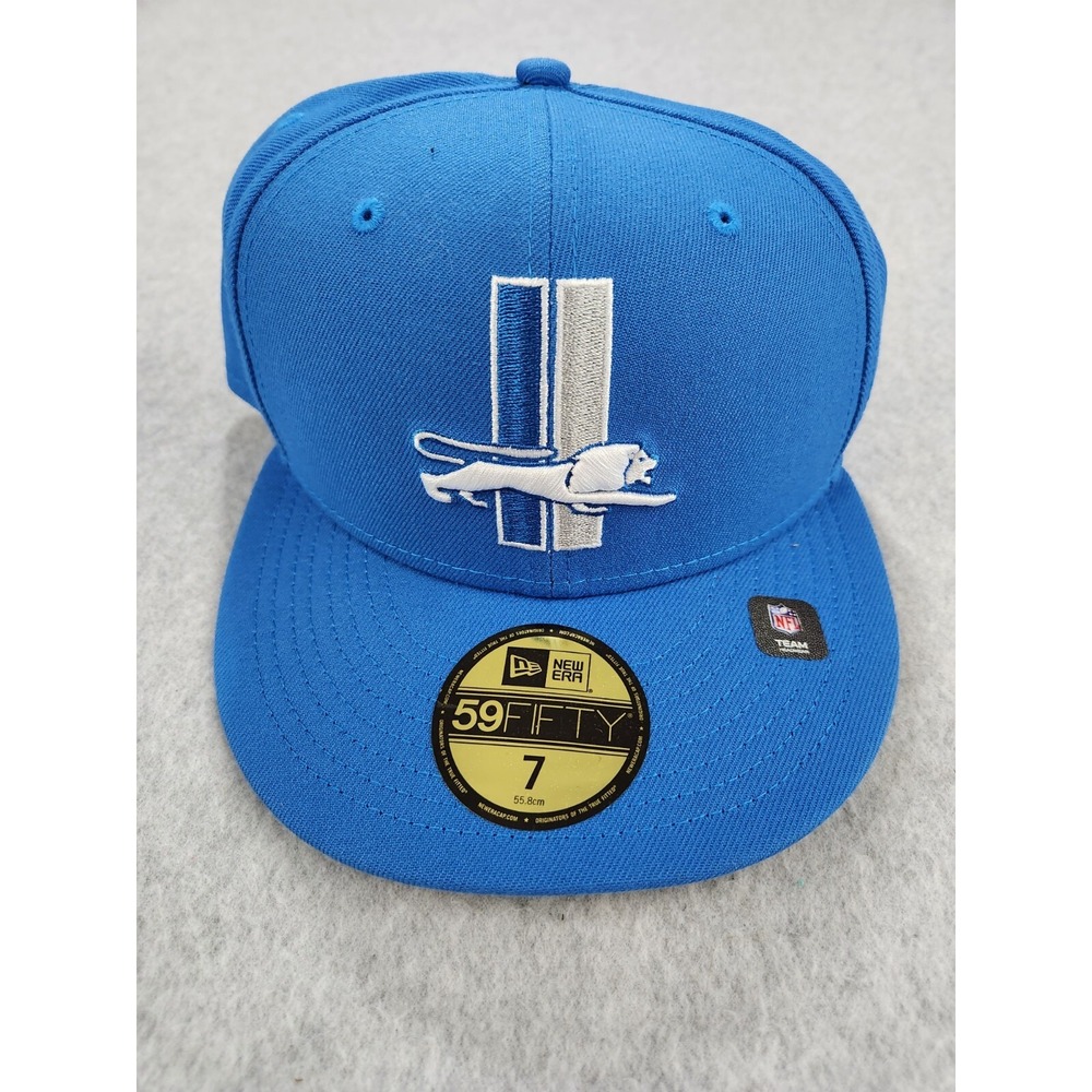 Detroit Lions New Era Blue Alternate Main Football‎ 59FIFTY Fitted Hat - Size 7